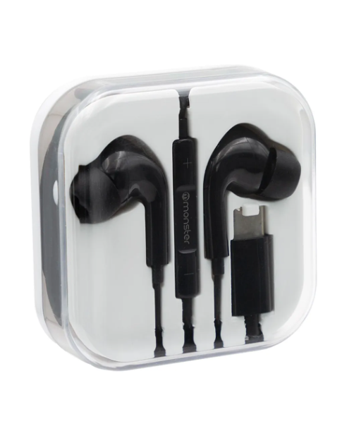 Audifonos Manos Libres Con Cable Conector Tipo C Goma Negro