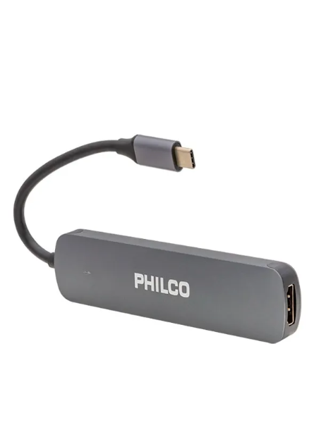 Adaptador Multipuerto Philco Usb-c Fj Color Plateado