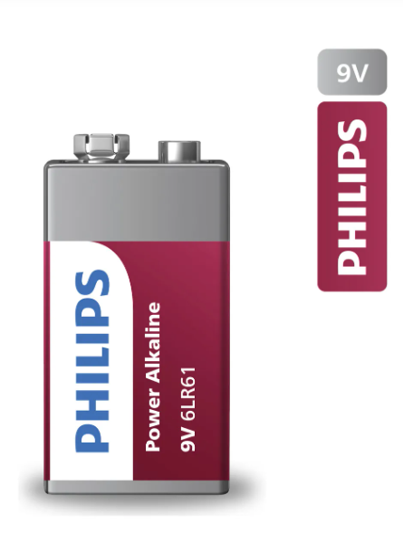 Batería Philips Alcalina 6lr61p1b 9v Rectangular 1 Unidad