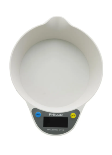 Balanza De Cocina Digital 5 Kg Con Bowl Philco Ks767 Color Blanco