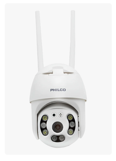 Cámara Ip Ptz Movimiento Infrarrojo Impermeable Wifi Philco Color Blanco