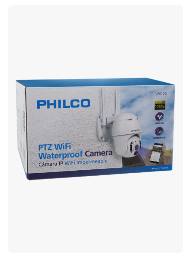 Cámara Ip Ptz Movimiento Infrarrojo Impermeable Wifi Philco Color Blanco