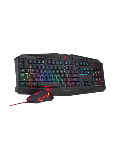 Kit gamer 4 en 1, teclado, mouse, audífonos y mouse pad Redragon S101-BA Español de color negro