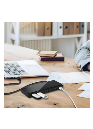 Adaptador de hub USB 3.0 negro TP-Link Uh700 de 7 puertos