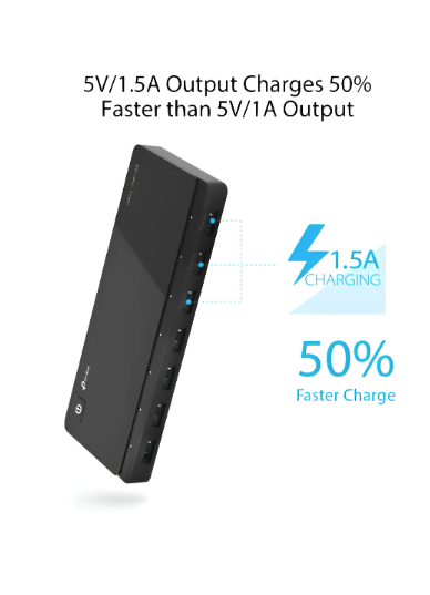 Adaptador de hub USB 3.0 negro TP-Link Uh700 de 7 puertos