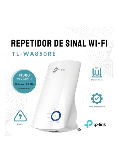 Repetidor de señal inalámbrico TP-Link Ti-WA850re, 300 Mbps, Wi-Fi, color blanco