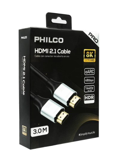 Cable Hdmi 8k De 3 Metros Philco