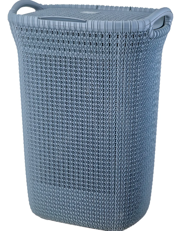 Cesto Canasto Para Ropa Khipu 60 Lts Con Tapa Color Azul Acero