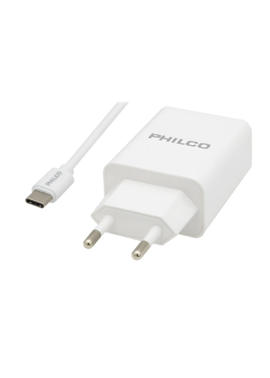 Cargador Qc619 Carga Rápida Qualcom 3.0 Cable Tipo-c, Philco Color Blanco