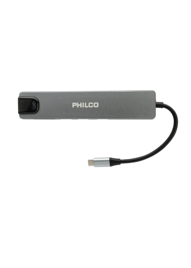 Hub Adaptador Multifuncion 8 En 1 Usb-c Philco Color Negro