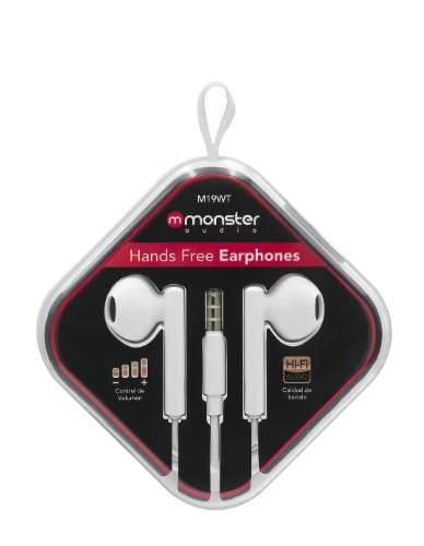 M19wt Audif. Monster Alambrico M/libres 3.5mm Blanco
