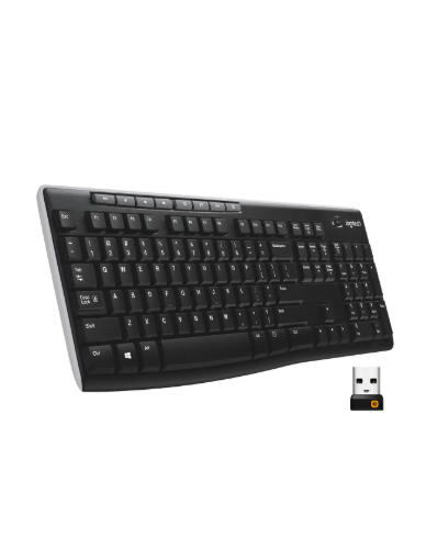 Teclado Inalámbrico Logitech K270 Receptor 2.4 Ghz Negro Idioma Español