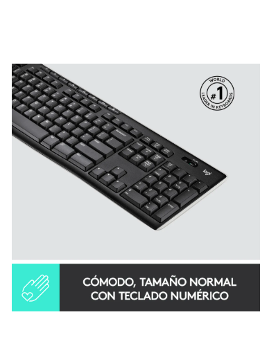 Teclado Inalámbrico Logitech K270 Receptor 2.4 Ghz Negro Idioma Español
