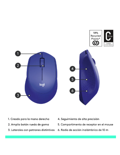 Mouse Inalambrico Logitech M280 Azul