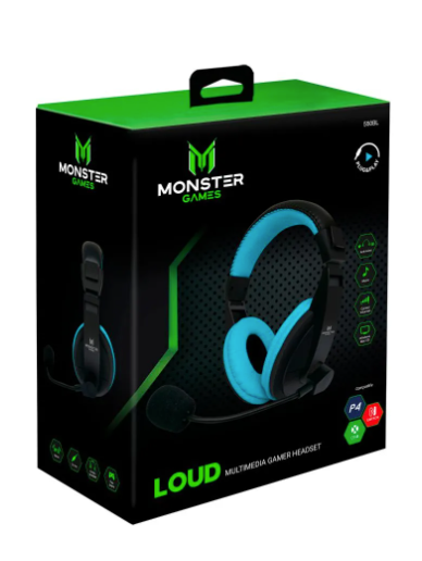 Audífono Gamer Loud 550 Multiplataforma Color Celeste Monster Games