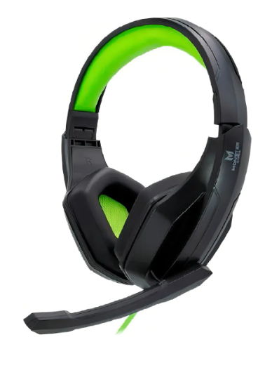 Audifono Gamer Monster 655gr Lofty Mutiplataforma Color Negro/verde