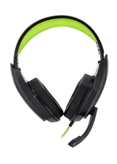Audifono Gamer Monster 655gr Lofty Mutiplataforma Color Negro/verde