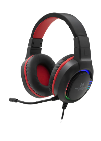 Au713 Headset Gamer Monster Fire Sonido 7.1 Usb Color Negro