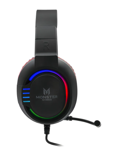 Au713 Headset Gamer Monster Fire Sonido 7.1 Usb Color Negro