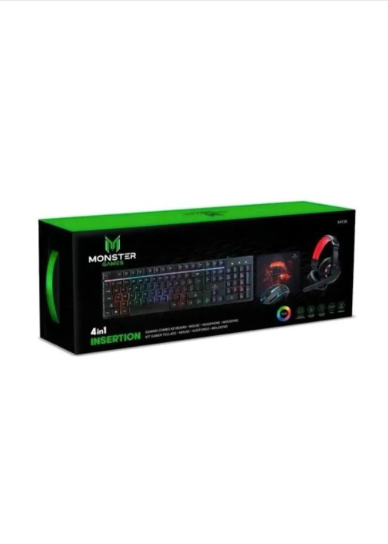 Kit De Teclado Mouse Gamer Monster Games Crew Insertion 4in1