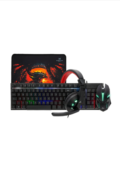 Kit De Teclado Mouse Gamer Monster Games Crew Insertion 4in1