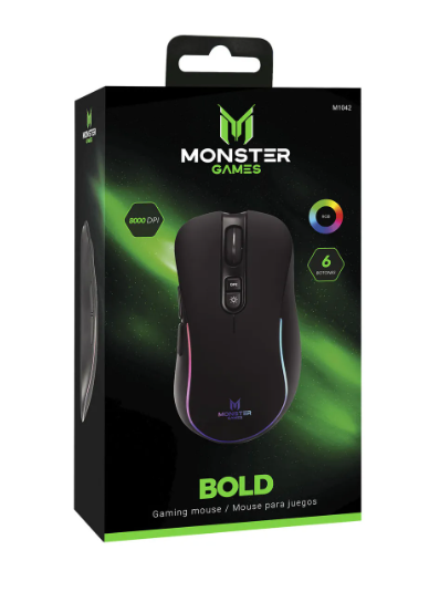 M1042 Mouse Gamer Monster Bold Color Negro