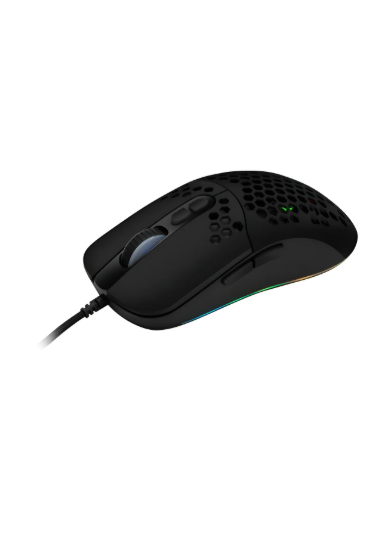 Mouse Gamer Monster Honeycomb Rgb 6 Botones 6400 Dpi Color Negro