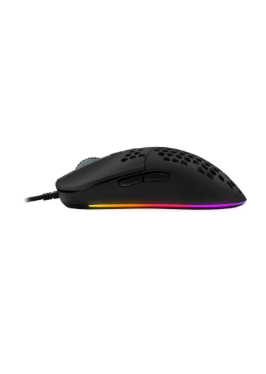 Mouse Gamer Monster Honeycomb Rgb 6 Botones 6400 Dpi Color Negro