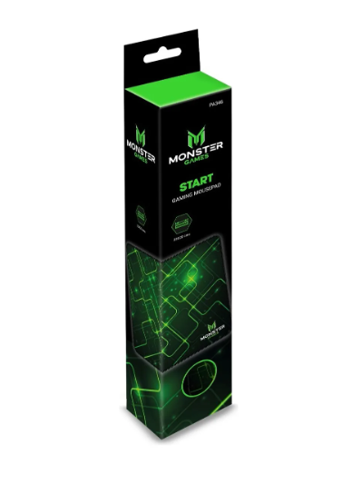 Mouse Pad Gamer Monster Games Start 23x20cm Pa346 Color Negro