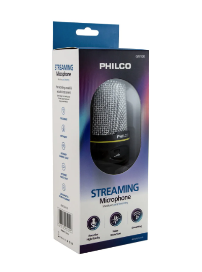 Micrófono para Streaming 3.5mm Philco GM100 Noise reduction