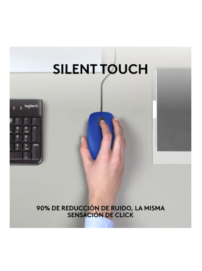 Mouse Alambrico Usb Logitech M110 Blue Silencioso Color Azul