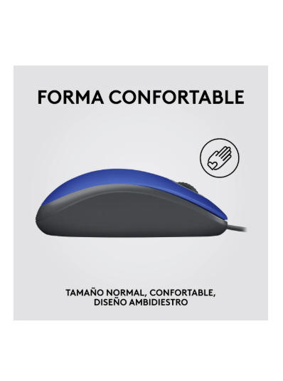 Mouse Alambrico Usb Logitech M110 Blue Silencioso Color Azul