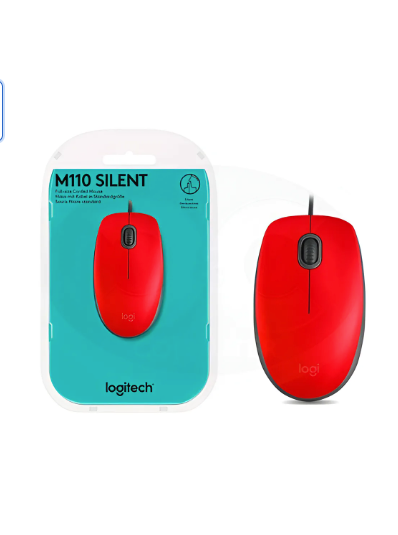 Mouse Logitech Usb M110 Silent 90% Mas Silencioso Rojo