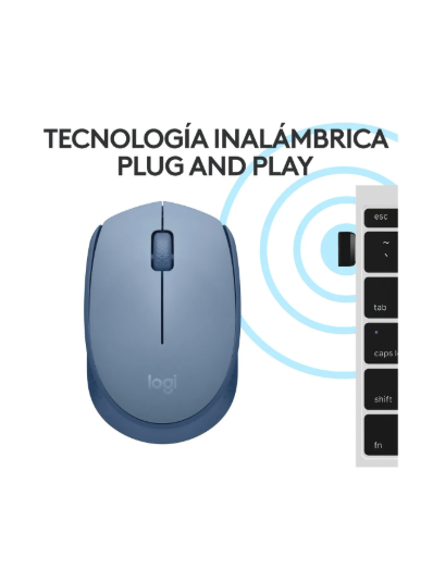 Mouse inalámbrico Logitech Inalámbrico M170  blue grey
