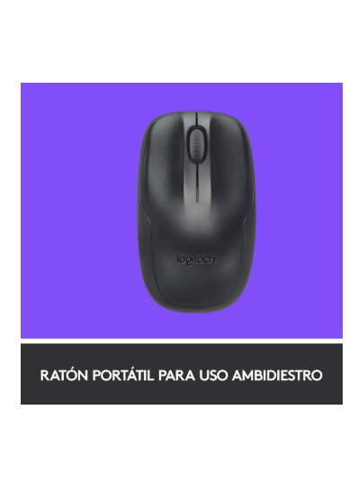Kit de teclado y mouse inalámbrico Logitech MK220 Español Latinoamérica de color negro