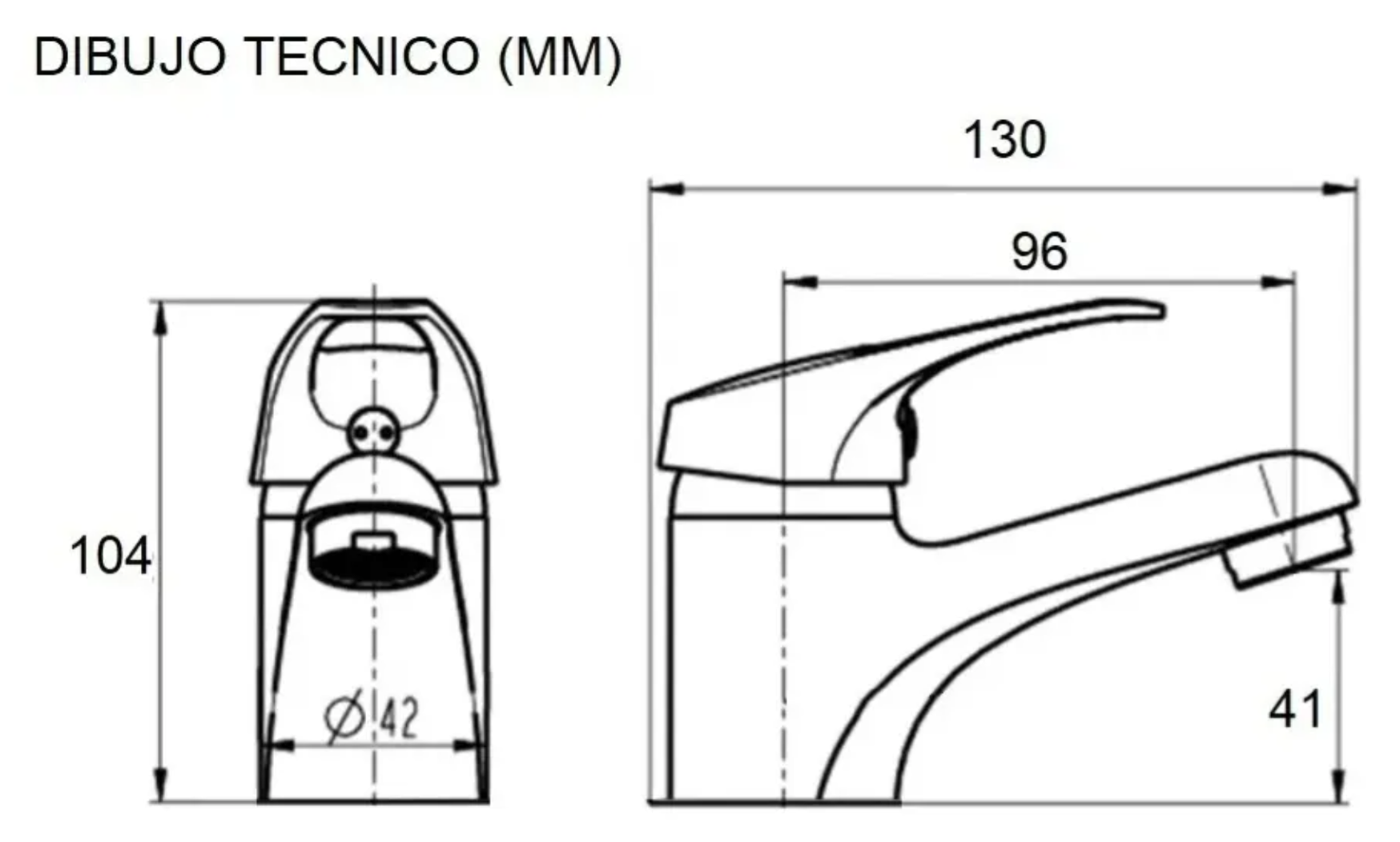 Llave Monomando Lavatorio Fuscher Taumm