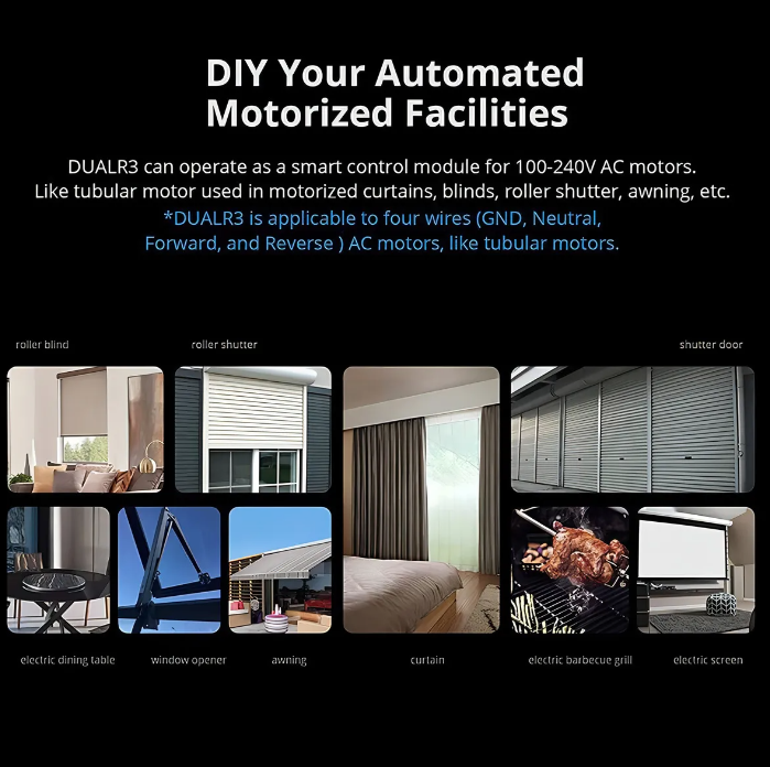 Sonoff Dualr3 Lite interruptor wifi de dos canales y control de motor
