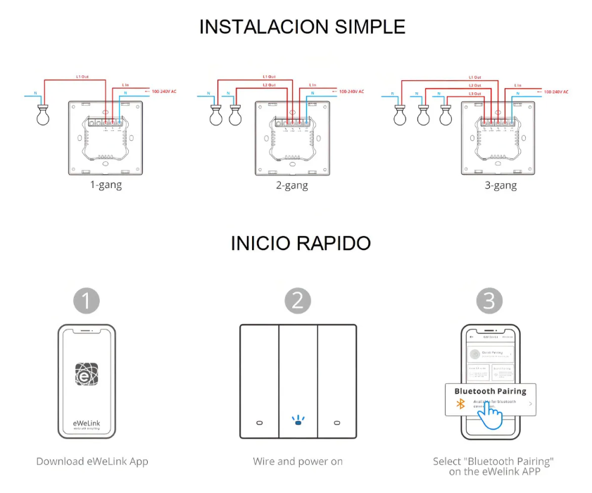 Interruptor Wifi De Pared Sonoff Switchman M5 De 2 Canales