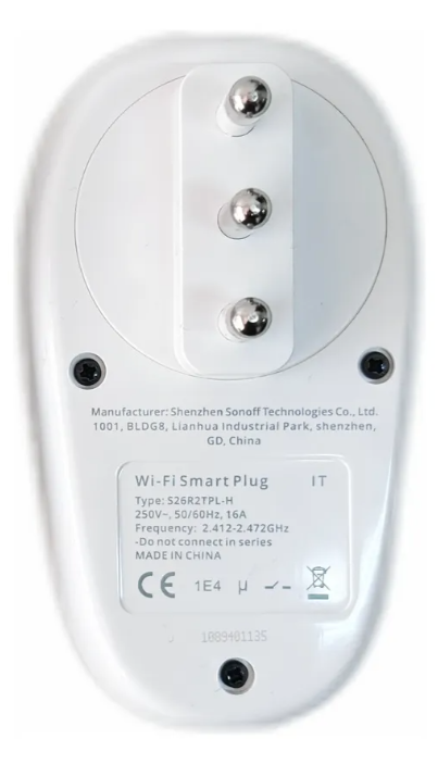 Enchufe Wifi Sonoff S26 R2 4000w/16a Patas Gruesas