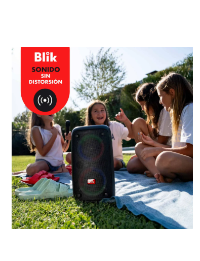 Parlante Karaoke Blik Voice3 Bluetooth Con Micrófono Color Negro