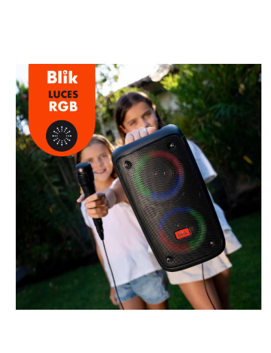 Parlante Karaoke Blik Voice3 Bluetooth Con Micrófono Color Negro