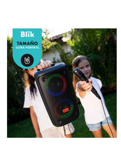Parlante Karaoke Blik Voice3 Bluetooth Con Micrófono Color Negro