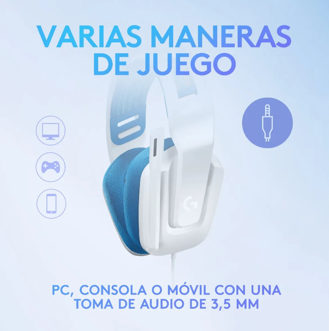 Audifono Gamer Logitech G335 White Pc/ps4/switch/xbox Color Blanco