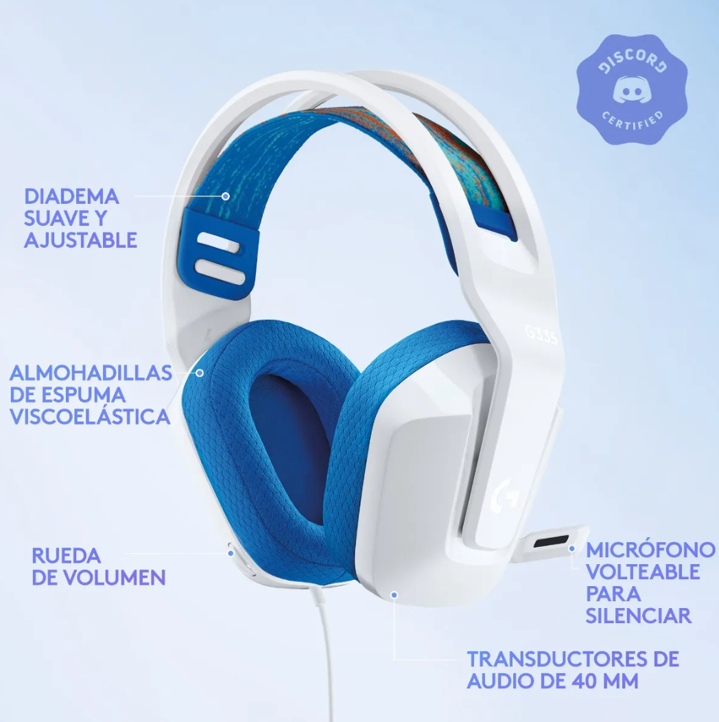 Audifono Gamer Logitech G335 White Pc/ps4/switch/xbox Color Blanco