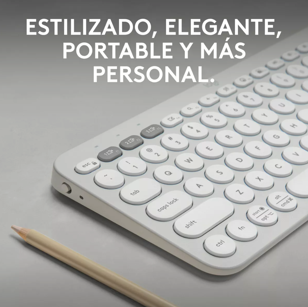 Teclado Logitech Pebble 2 K380 Blanco Español Idioma Español Latinoamérica