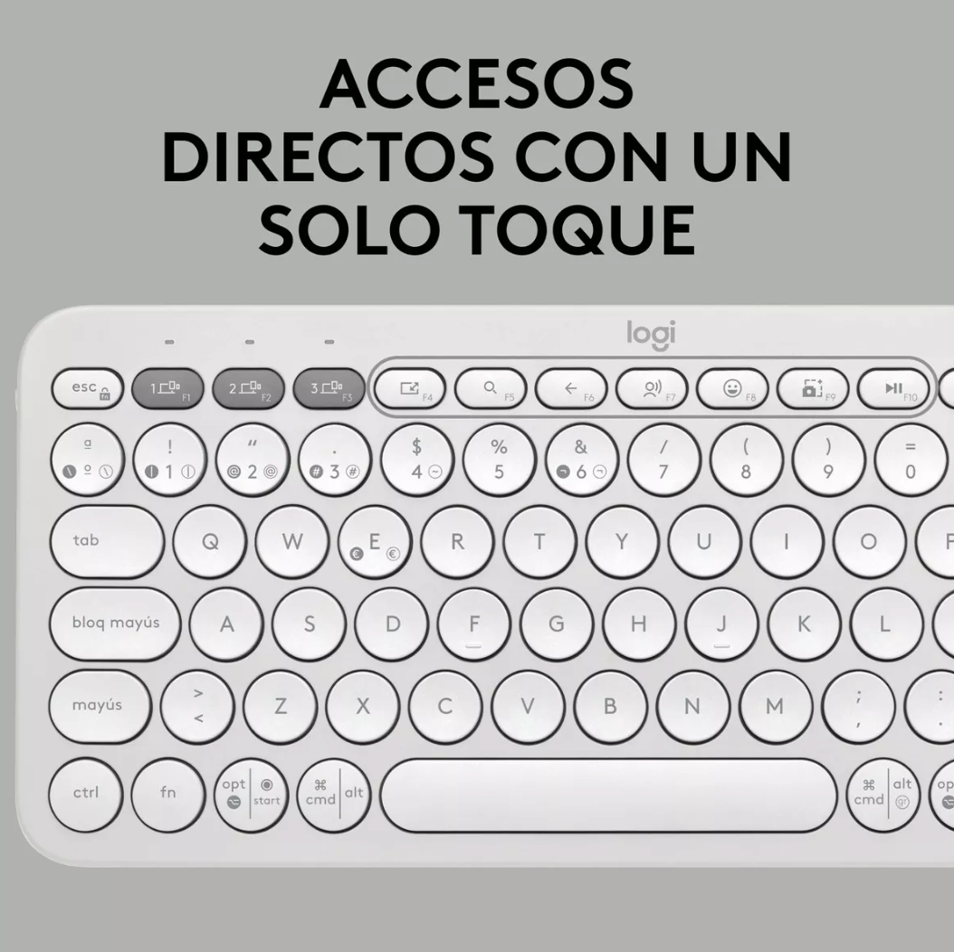 Teclado Logitech Pebble 2 K380 Blanco Español Idioma Español Latinoamérica