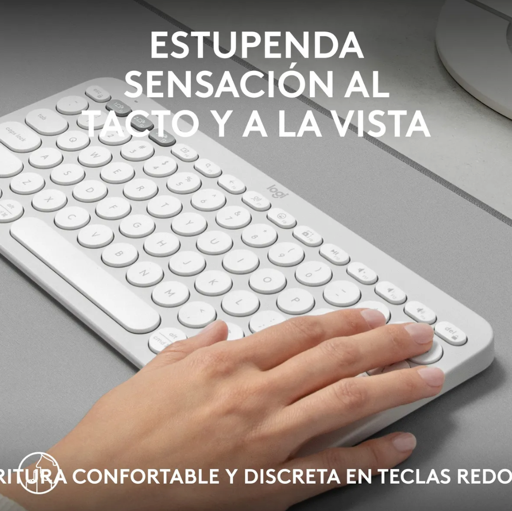 Teclado Logitech Pebble 2 K380 Blanco Español Idioma Español Latinoamérica