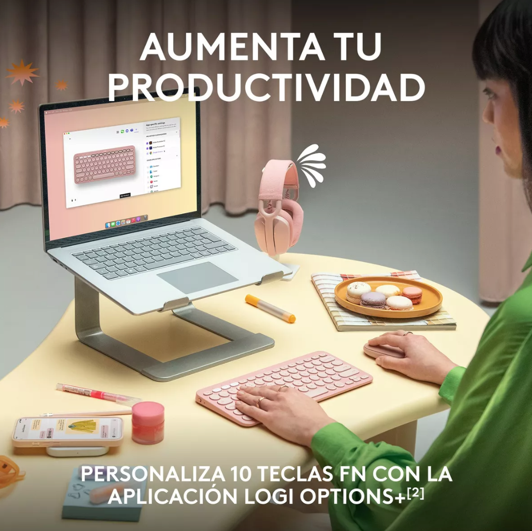 Teclado Logitech Pebble 2 K380 Blanco Español Idioma Español Latinoamérica