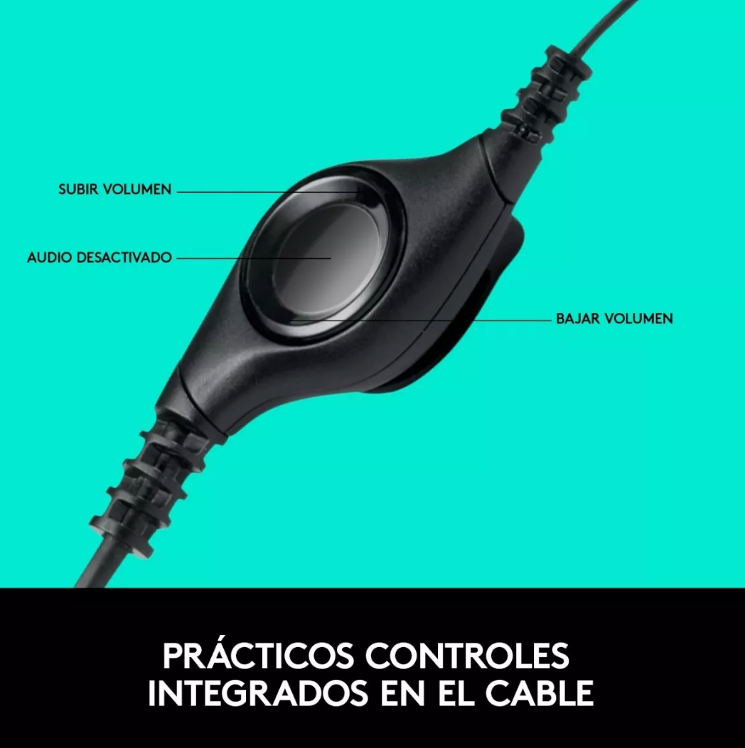 Audifono Con Microfono Usb Logitech H390 Color Negro