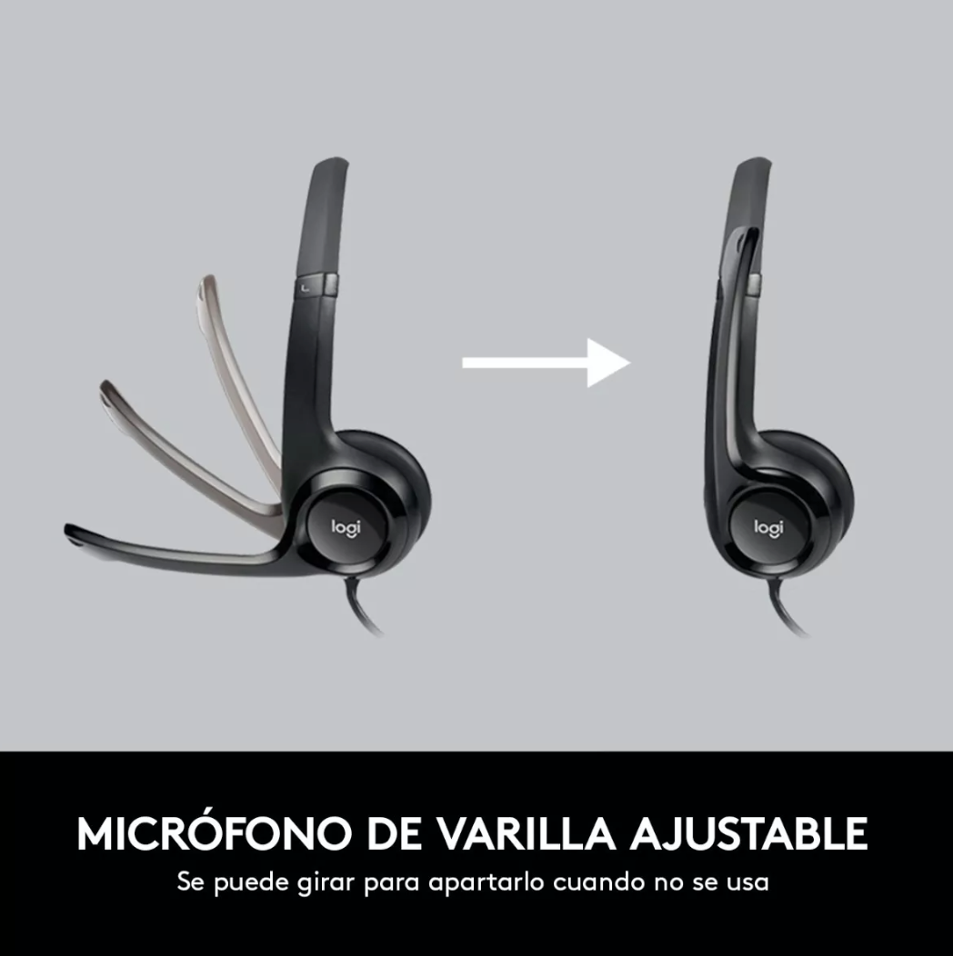 Audifono Con Microfono Usb Logitech H390 Color Negro